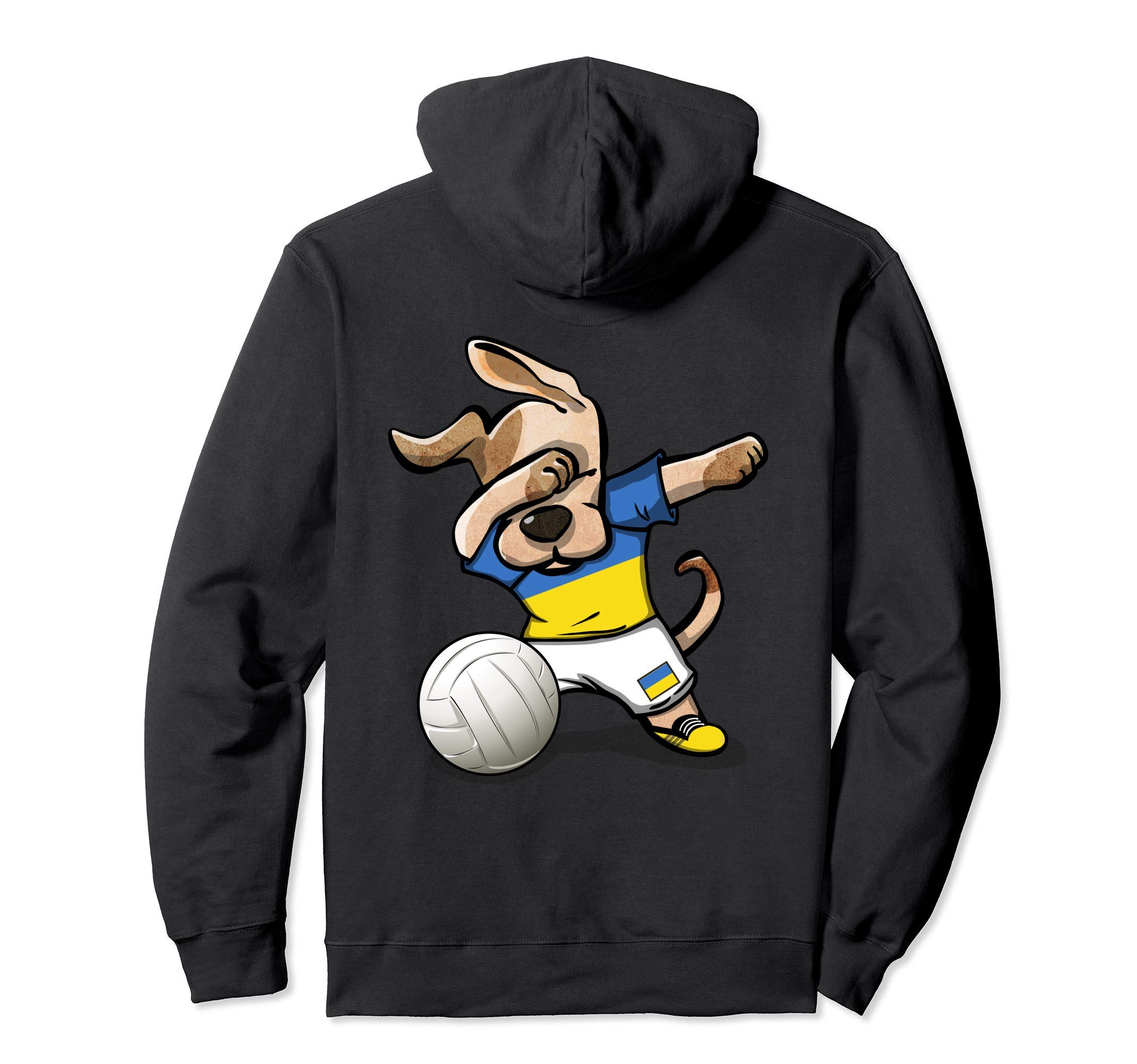 Dabbing Dog Proud Ukraine Volleyball Lovers - Ukrainian Flag Pullover Hoodie — image 1