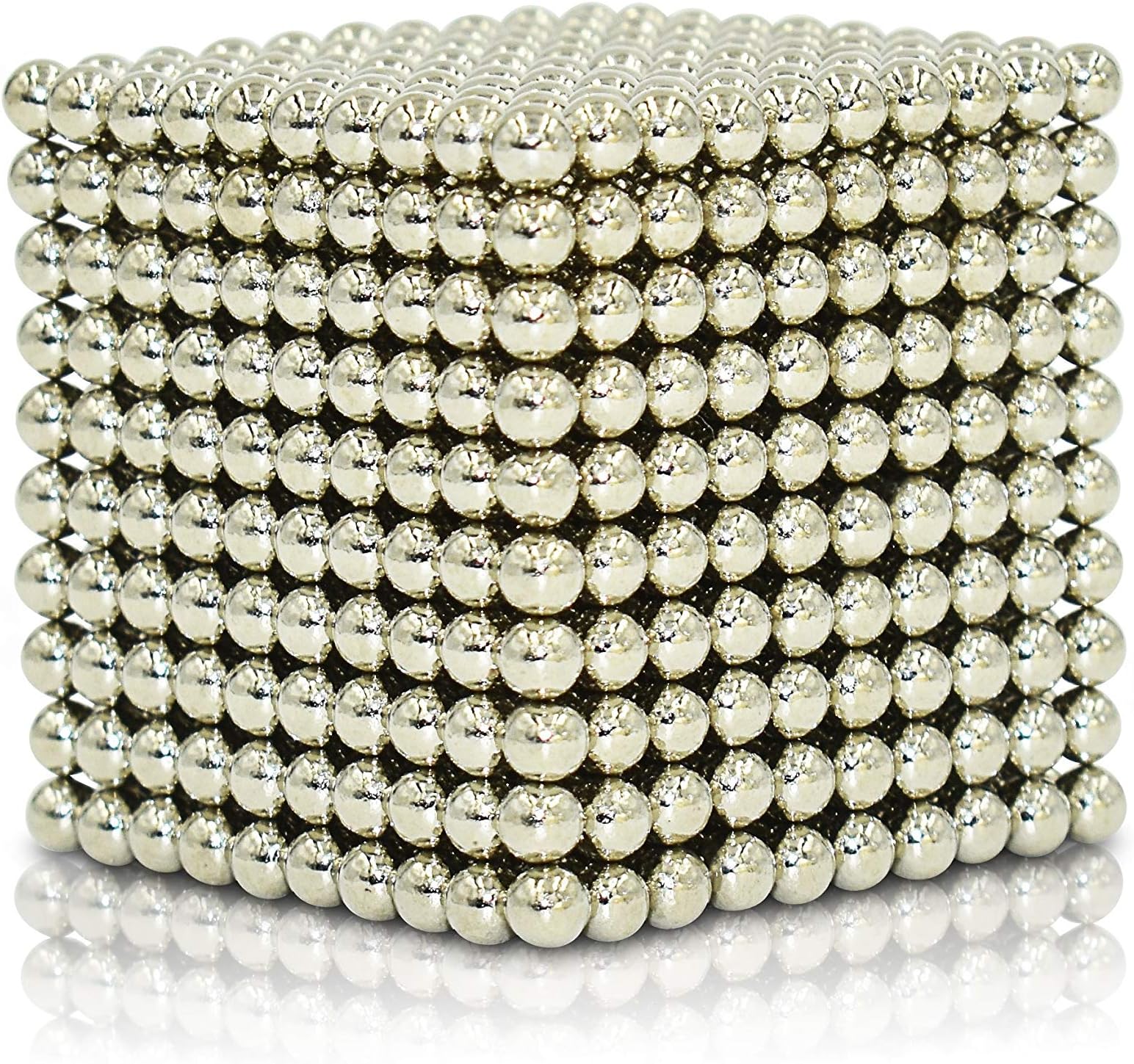 Sky Magnets 3 mm 1010 Pieces Magnetic Balls Cube Multicolor Fidget Gadget Toys Rare Earth Magnets Office Desk Toy Desk Games Magnet Toys Magnetic Beads Stress Relief Toys for Adults (Silver)