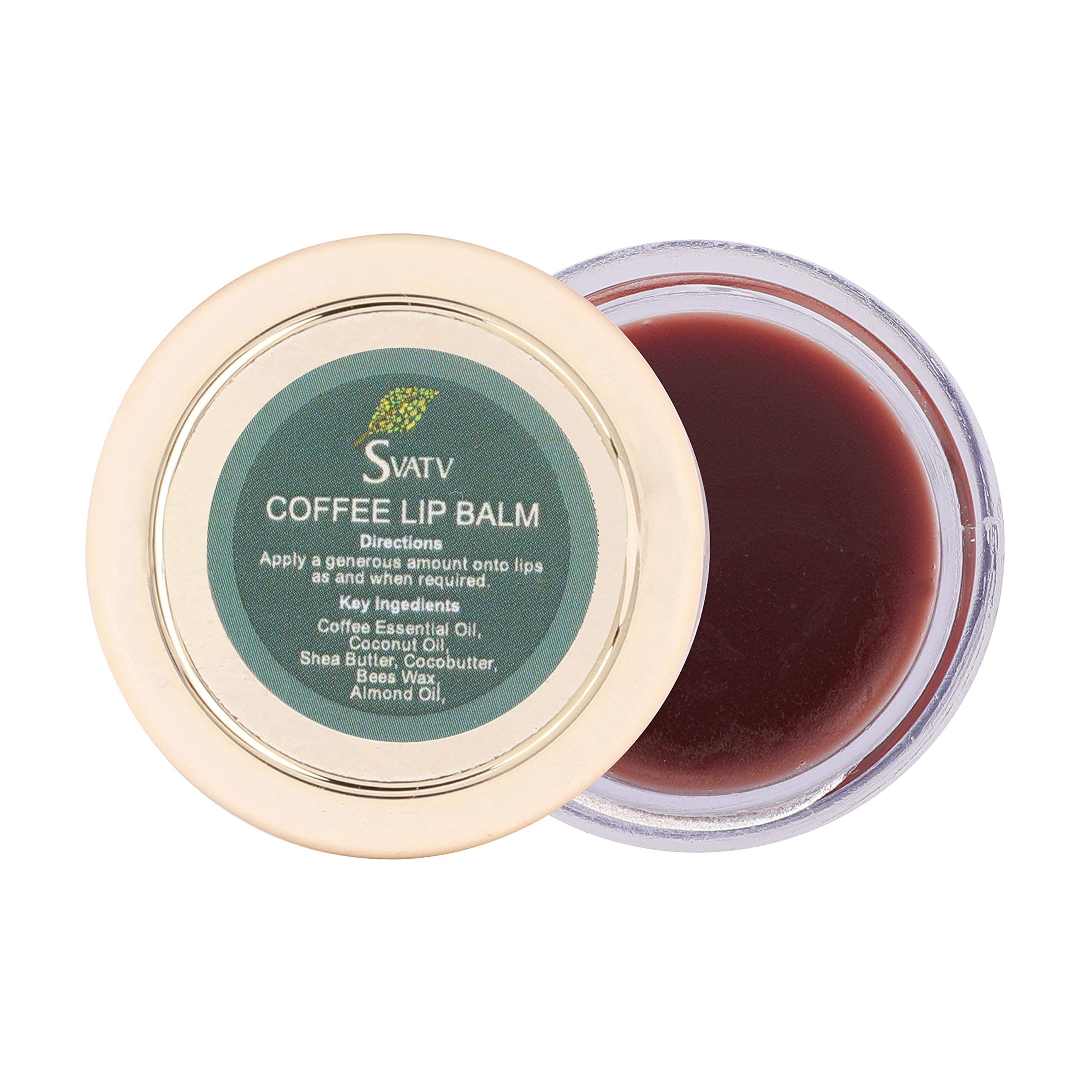 SVATV Coffee Flavored Lip Balm. With Natural Ingredients - Shea Butter Beeswax & Cocoa Butter oil to Repair Dry or Chapped Lips, Best moisturizing lip balm for Men & Women 15g