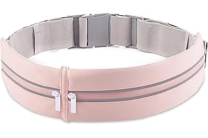 VODOZAVA Running Belt, Belt Bag for Women, Phone Holder for Running, Reflective Belt Pouch for Running,Workout Hiking Waist Bag Adjustiable Waist Sizes(19"-55")