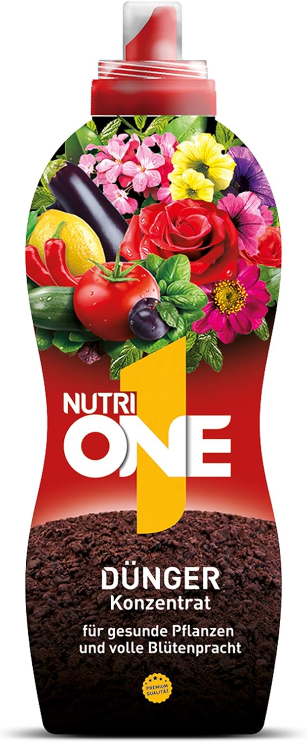 Nutri ONE Universal-Dünger, Flüssigkonzentrat für Topfpflanzen, Balkonpflanzen, Gemüse, Kräuter und Garten, 1 Liter Flüssigdünger