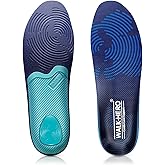 WalkHero Plantar Fasciitis Insoles - Medium Arch Support Inserts for Men & Women with Comfort Cushion | Orthotic Inserts to Relieve Foot Pain and Provide Shock Absorption (Blue) Mens 8-8 1/2