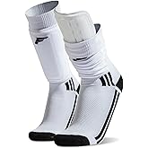 Franklin Sports Youth + Adult Soccer Shin Guard Socks - Built-In Shin Guards - Black or White - Assorted Colors May Vary