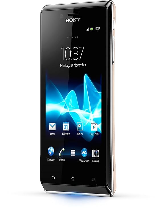 Sony Xperia J Smartphone (10,2 cm (4 Zoll) Touchscreen, Qualcomm, 1GHz, 512MB RAM, 5 Megapixel Kamera, Android 4.0) gold