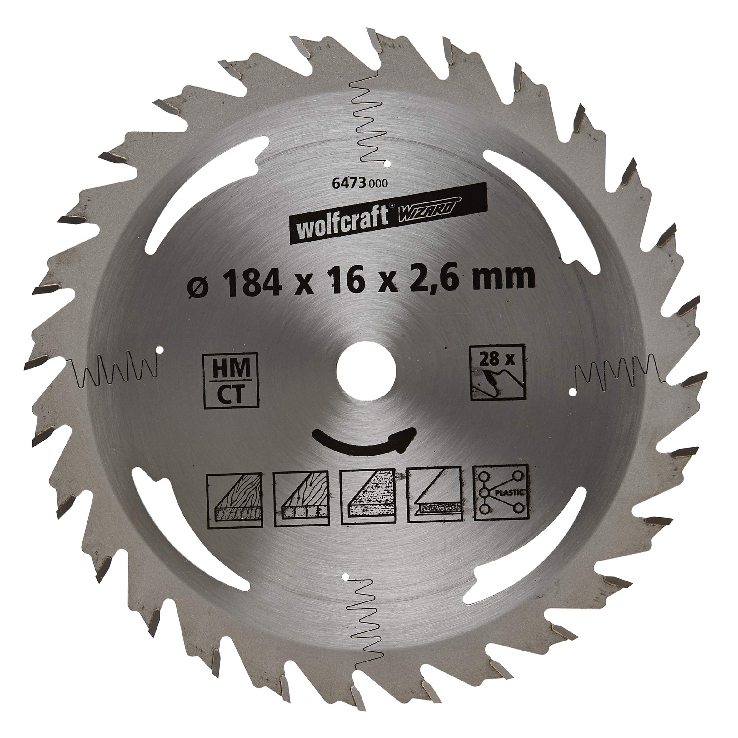 wolfcraft TC Circular Hand Saw Blade, Silver Series I 6473000 I Easy, Fast cuts