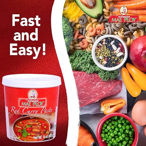 Mae Ploy Red Curry Paste, Authentic Thai Red Curry Paste For Thai