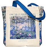 Miss Adola Aesthetic Heavy Canvas Tote Bag - with Pocket for Women Large Size 14''×16''×3.5'' Cloth Cotton Bags for Shopping