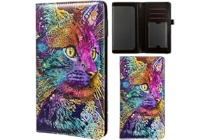 AIRMORS Leather Checkbook Cover for Women Checkbook Holder Wallet RFID Blocking Cute Checkbook Cover for Duplicate Checks Men Credit Card Wallet (Colored Cat)