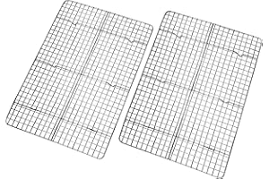 Checkered Chef Cooling Rack - 11 ¾" x 17 Set of 2 Stainless Steel, Oven Safe Grid Wire Cookie Cooling Racks for Baking & Cooking