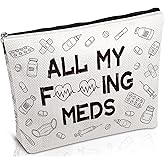 Luvsweets Med Makeup Bag Gifts - Funny Medicine Travel Cosmetic Bag with Zipper, Meds Pouch Purse Gifts for Nurse Practitioner Medicine Physician Assistants Doctor Patient, Get Well Soon Presents