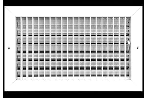 HVAC PREMIUM 14"w X 8"h ADJUSTABLE AIR SUPPLY DIFFUSER - HVAC Vent Cover Sidewall or Ceiling - Grille Register - High Airflow - White [Outer Dimensions: 15.75"w X 9.75"h]