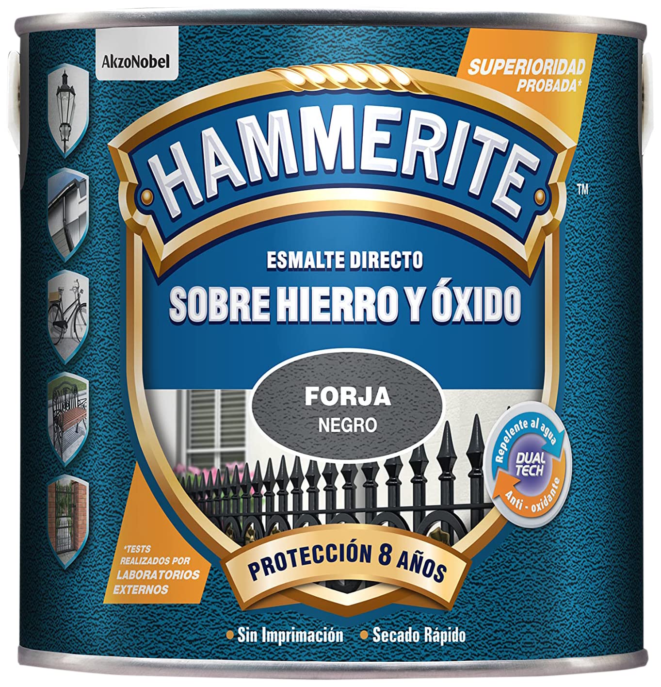 Hammerite Forge Enamel, Black, 2.5 L (Pack of 1)