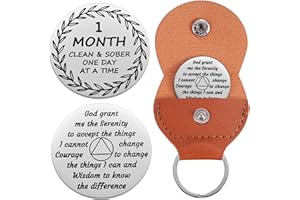 Ukodnus 1 to 30 Year Sobriety Coin 1 to 11 Month Recovery Token Sober Anniversary AA Recovery Medallion Chip 12 Step Gifts NA OA