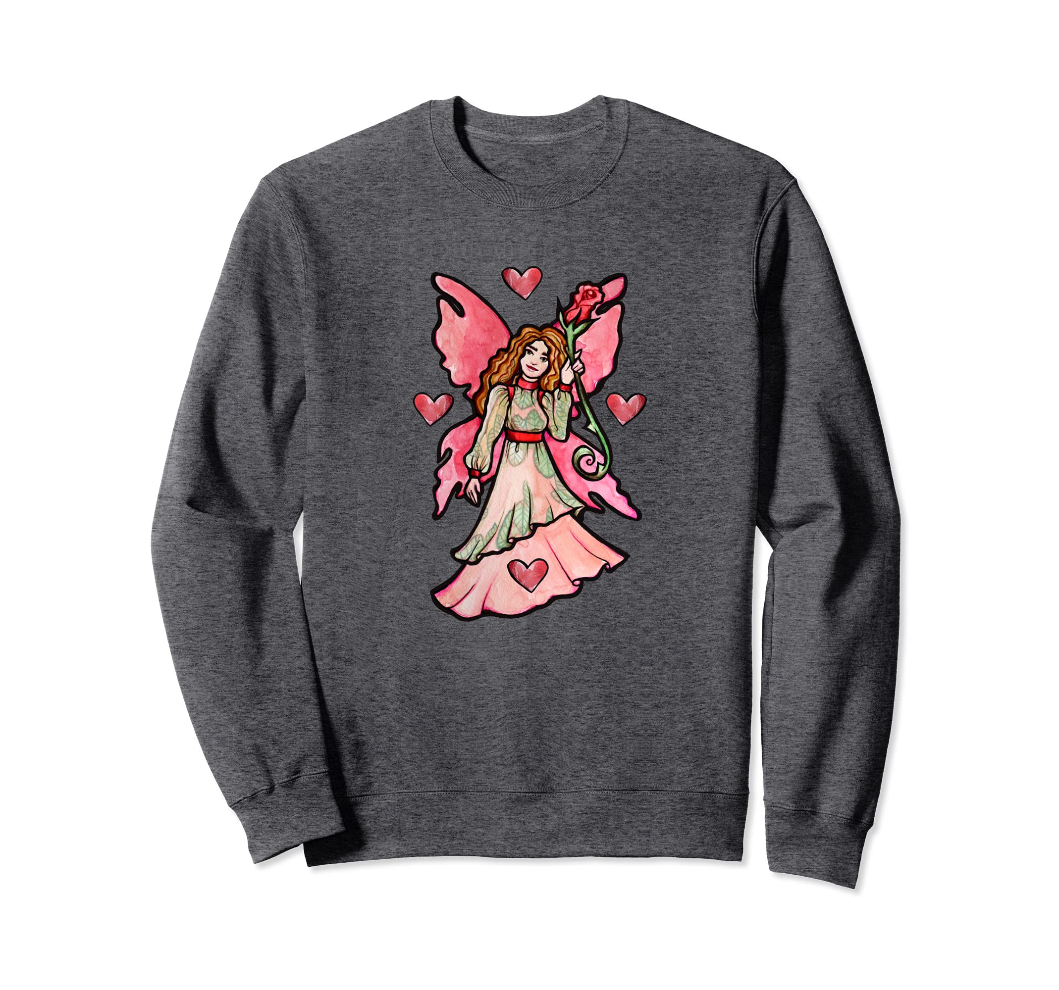 Valentine Fairy Garden Art Faerie Gardeners Sweatshirt