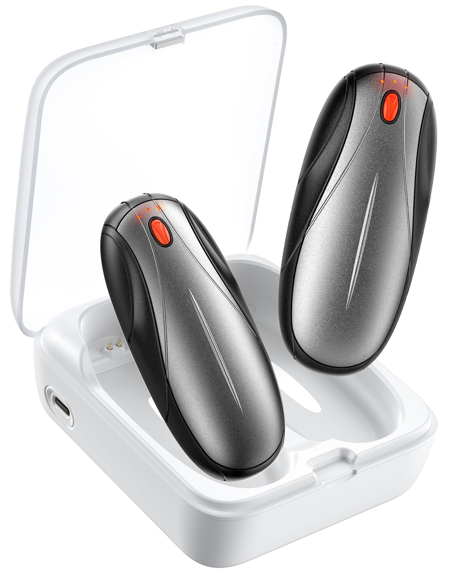 Hand Warmers Rechargeable 2 Pack, 14000mAh Electric Hand Warmers with Charging Case, Quick Charge Portable Heater,Gifts for Christmas, Winter, Outdoor, Camping, Hunting Accessories Image