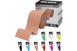 SB SOX Original Cotton Kinesiology Tape Roll – Best Latex Free Athletic Tape for Muscles/Joints – Waterproof, Stretchy, and Gentle on Skin (16ft)