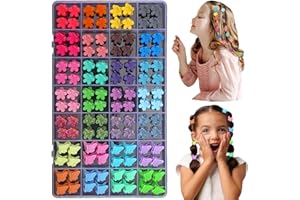 PROSUITES 112 Pcs Baby Hair Clips - 28 Color Mini Flower and Butterfly Clips for Girls, Toddlers - Small Claw Clips With Organizer Box - Cute Hair Accessories