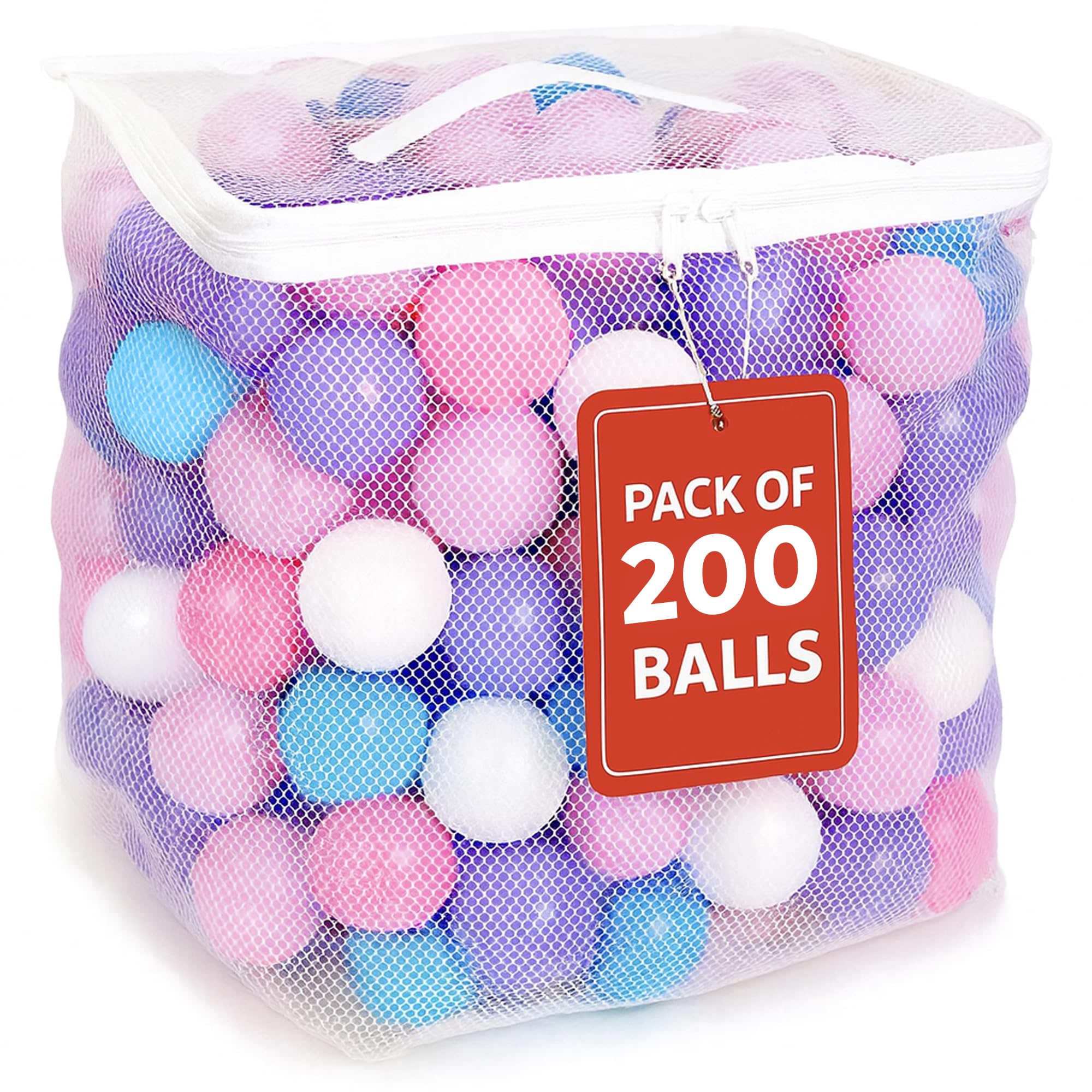 MW SPORTS Play Balls for Ball Pit, Plastic Crush Proof, Phthalate & BPA Free, Pastel Colors. (200 Balls)