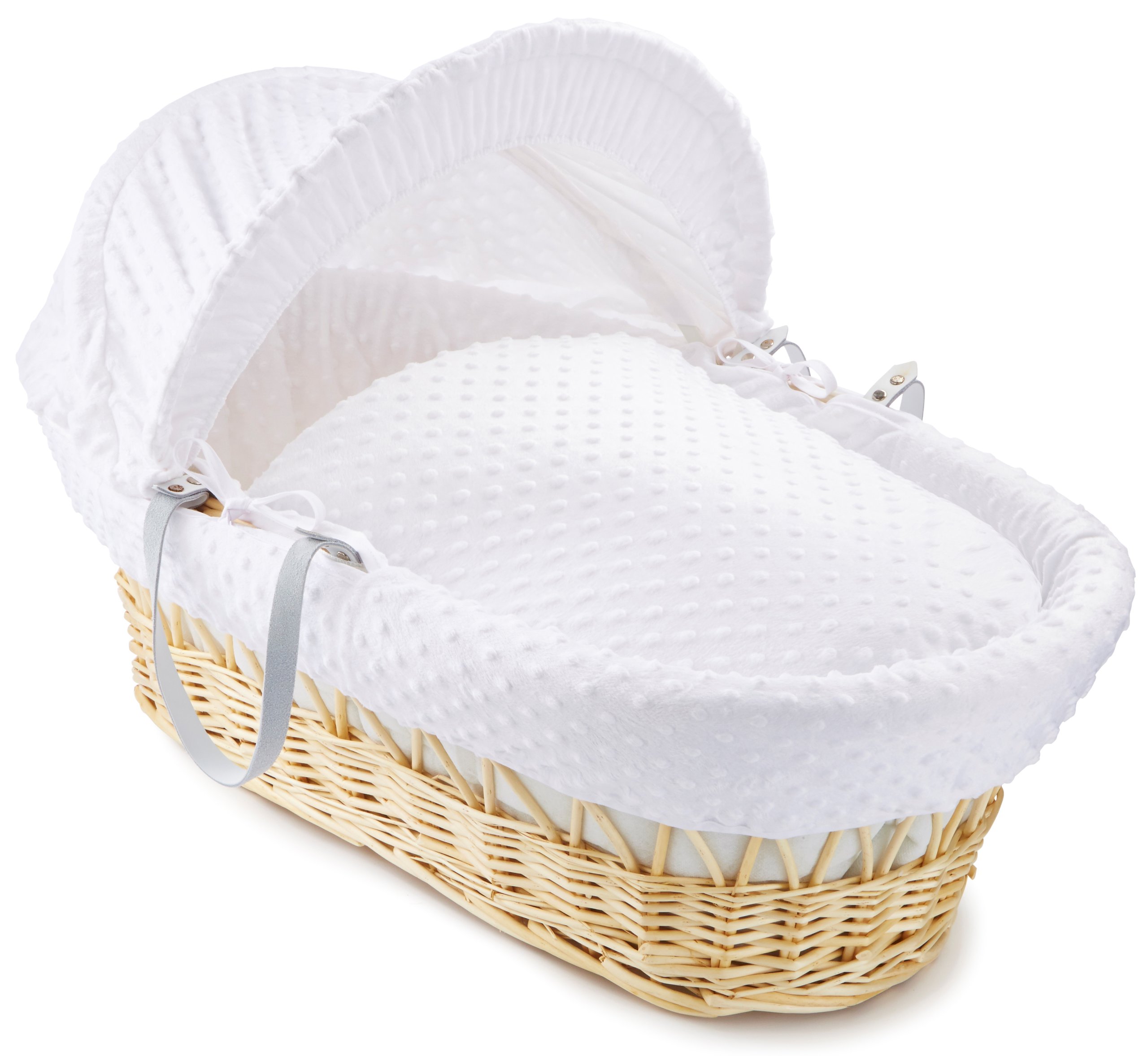 white dimple moses basket