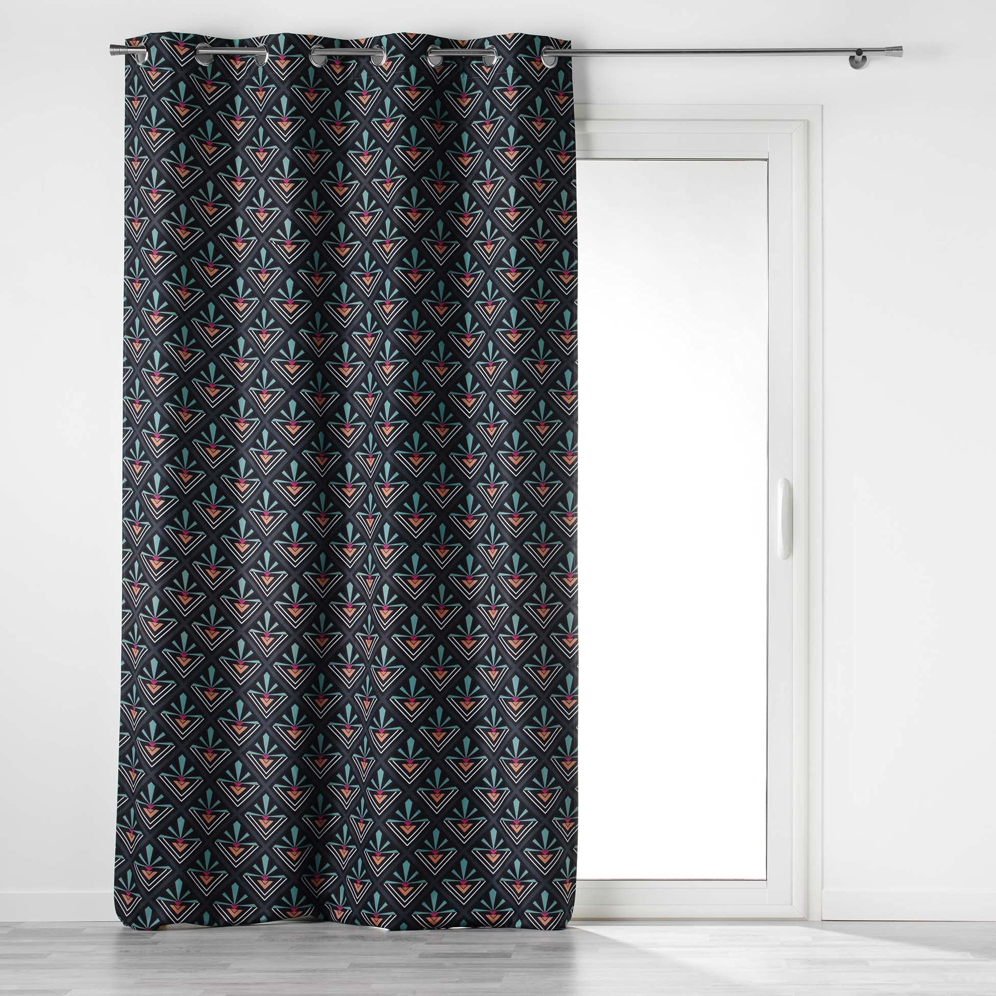 Douceur d'Intérieur Eyelet Curtain 135 x 260 cm Blue