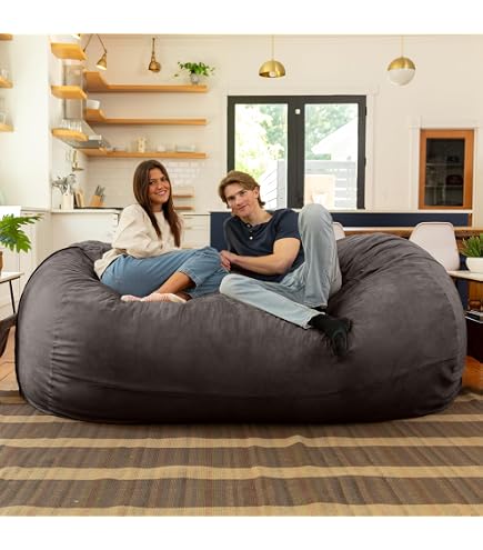 Amazon.com: Jaxx 7 Foot Giant Bean Bag Sofa, Black : Home & Kitchen