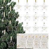 Roowest 36 Sets Religious Christmas Ornaments Bulk Christmas Christian Gifts Acrylic Star Christian Ornaments for Xmas Tree Card Bag Bible Verse Faith Based Hanging Sign Church Home Decorations