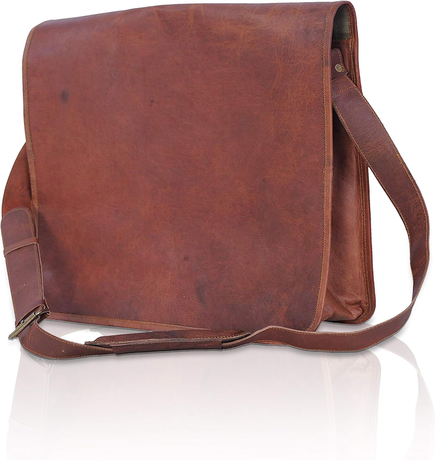 Passion Leather Vintage 15 Inch Leather Messenger Satchel laptop Bag/Fits 13" 14" Laptops