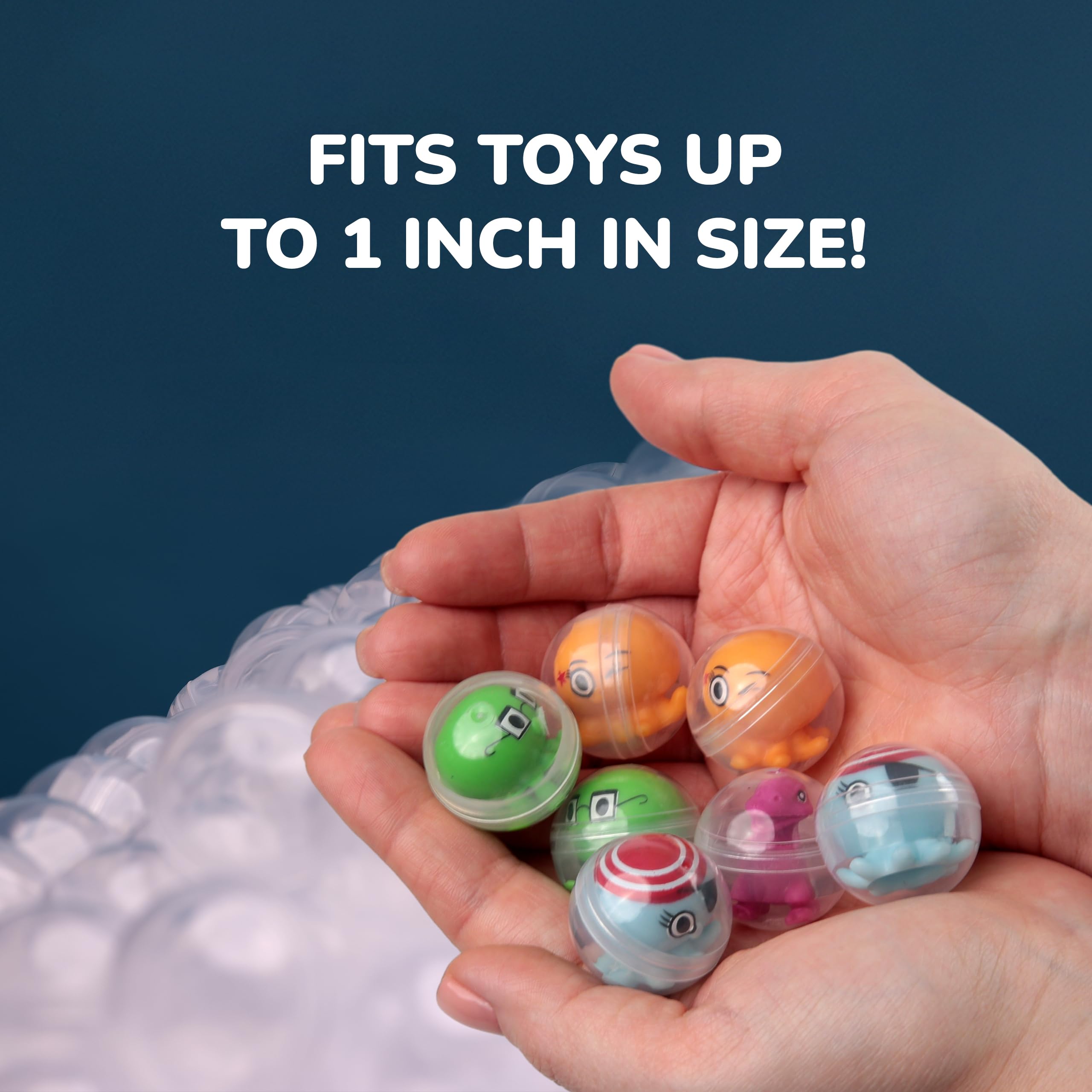 Capsule Vending Machine Round 50 pcs 1.1 inch (28mm) - Gumball Machine Capsules Bulk Clear Container - Easter Basket Stuffers Birthday Gifts Pinata Stuffers DIY Craft Supplies - Clear Capsules Empty