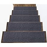 Indoor and Outdoor Carpet Stair Treads – Non-Slip Rubber Stair Tread Mats – Stairway Carpet Rugs Anti Slip for Pets, Dogs –Du