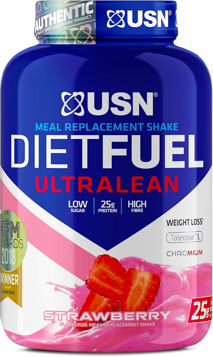 USN I Diet Fuel Ultralean Meal Replacement Shake (Strawberry, 2kg, 36 Servings/Meals) High Protein