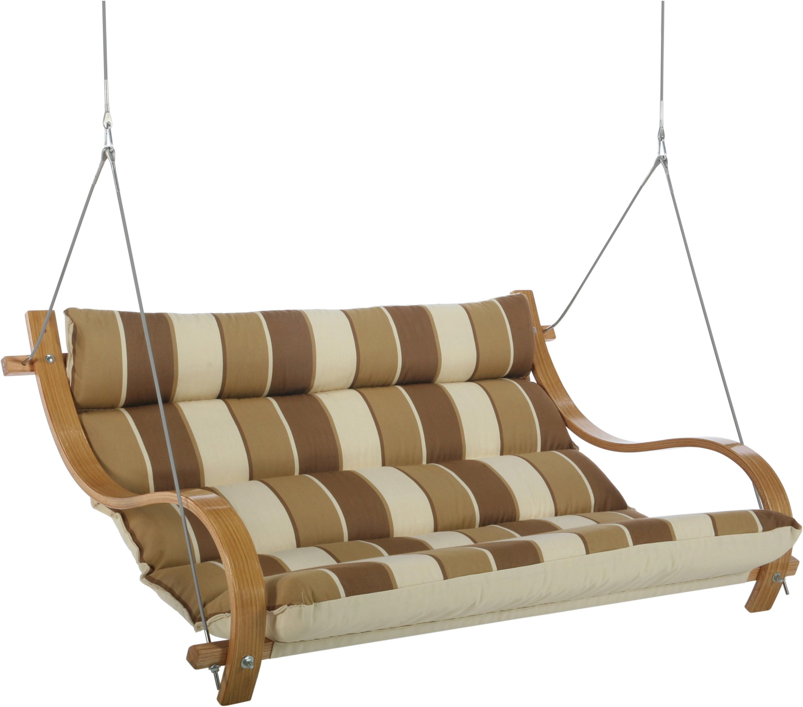 Hatteras Hammocks Deluxe Cushioned Double Swing - Rio Birch Stripe