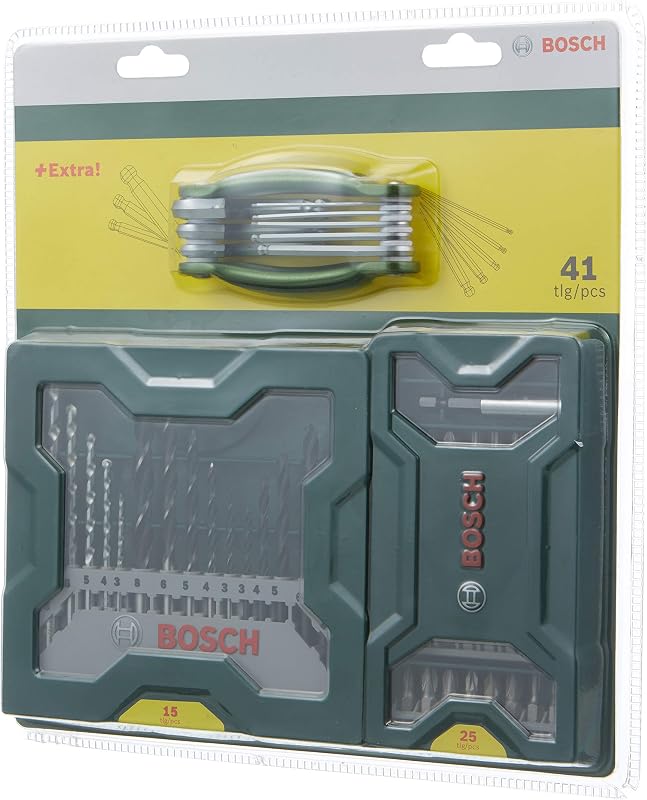 Accessories Home and Garden 2607017333 Lot de 15 forets mixtes 25 pièces embouts de vissage + outil hexagonal pliable