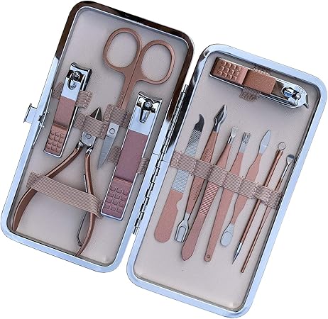 Amazon 爪切りセット11点セット ローズゴールド 美容爪道具セットステンレス爪切りセット爪切り専門爪切り工具多機能ステンレス爪ケアセット手足爪磨き専用収納ケース携帯用 玫金色 An 爪切り 通販