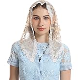 Mantveil Small Triangle Chapel Veil: Vintage Inspired Lace Mantilla Veils for Church Latin Mass Catholic Head Scarf for Women