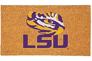Team Sports America NCAA Louisiana State University Natural Coir Doormat | Official Full Color Team Logo | 28 x 16 Inches | Non Slip Back | Front Door Welcome Floor Mats | Indoor Outdoor Entrance Rug