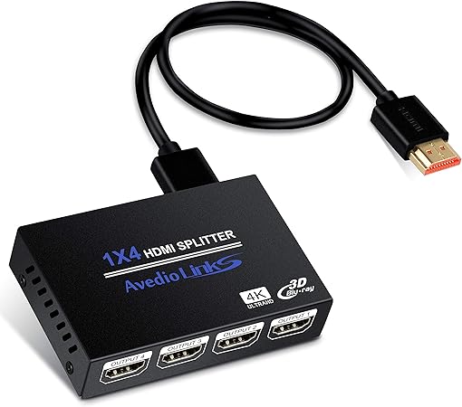 Amazon Newcare Hdmi 分配器 1x4 Hdmiスプリッター 1イン4 出力 フルhd1080p 4kおよび3d対応 Xbox Ps3 4 Roku Blu Rayプレーヤー Hdtv対応 ハイスピードhdmiケーブル付属 Newcare 映像編集機