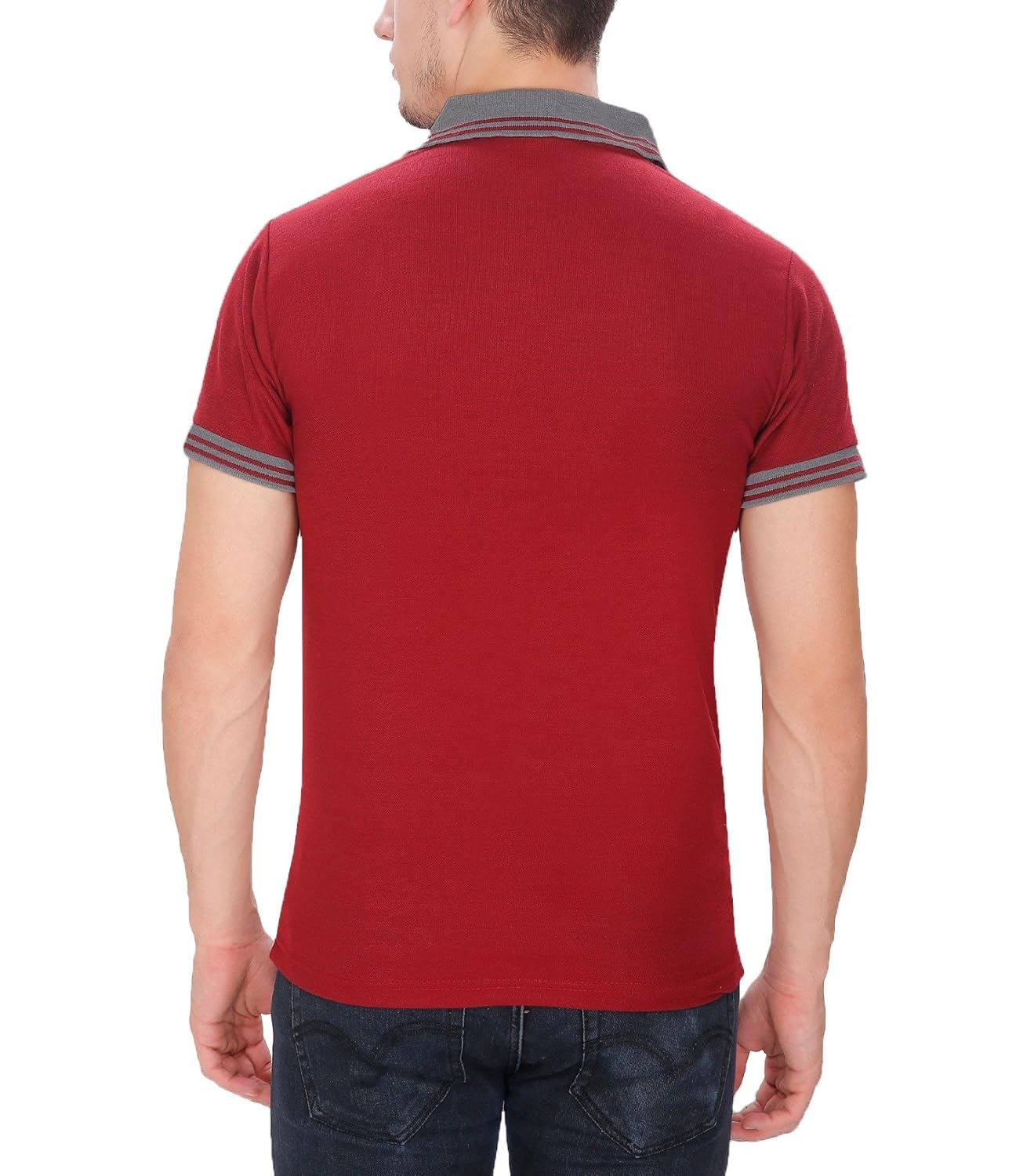 baremoda men's polo t shirt dark green grey maroon combo pack of 3