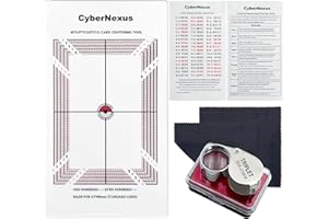 GENERIC Card Grading Centering Tool for Pokemon, Trading Cards Measuring Tools, Come with Cleaning Cloth Kit & 30X Magnifying Implement for PSA's Latest Grading Standards/BGS Submissions