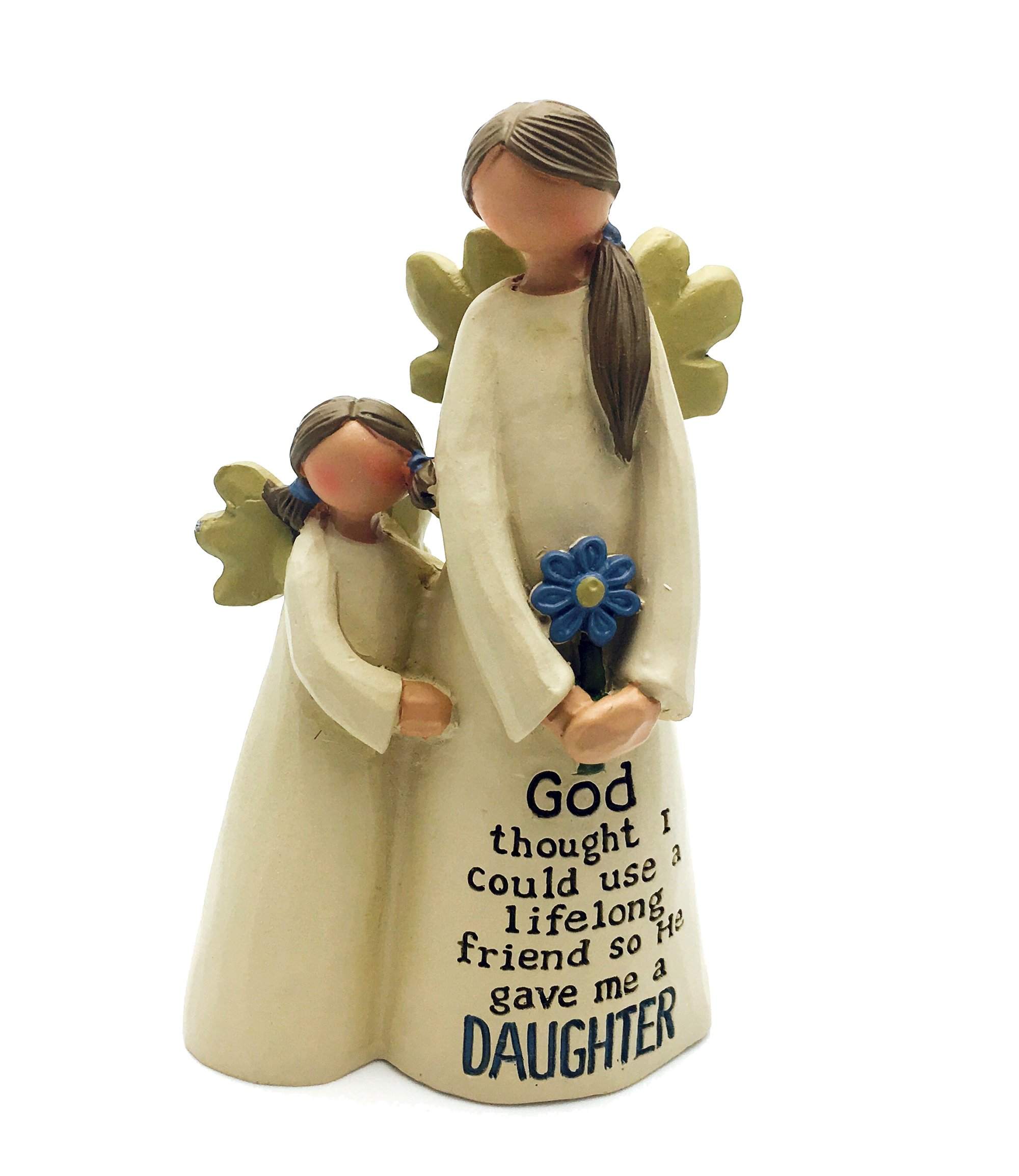 Beautiful Crafted Daughter and Mother Angel Sentiment Decoration Gift