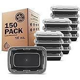 Freshware Meal Prep Containers 1 Compartment Food Storage Containers with Lids, Bento Box, BPA Free, Stackable, (16 oz), 150 count (Pack of 1)