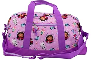AI ACCESSORY INNOVATIONS Gabby's Dollhouse Duffle Bag, 16 inch Travel Sleepover Weekender Bag for Girls, Purple Dance Bag