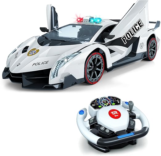 title=Macchina della Polizia Telecomandata, Antigravità 4D e Controllo con Volante,