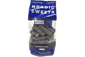 Nordic Sweets Salmiac Licorice Salty Stix Sticks Heksehyl 5oz