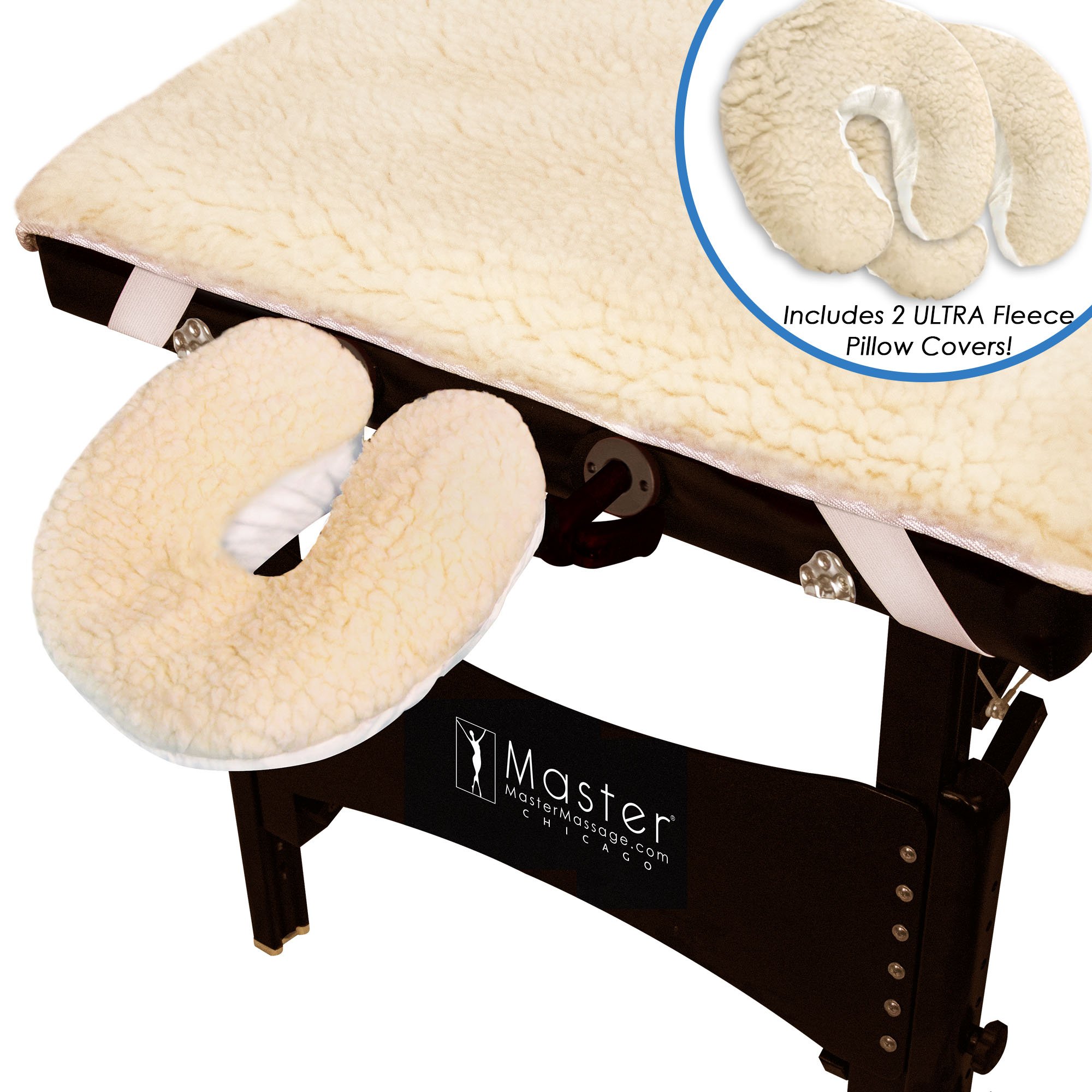 Master Massage Ultra Fleece Massage Table Pad Set, White