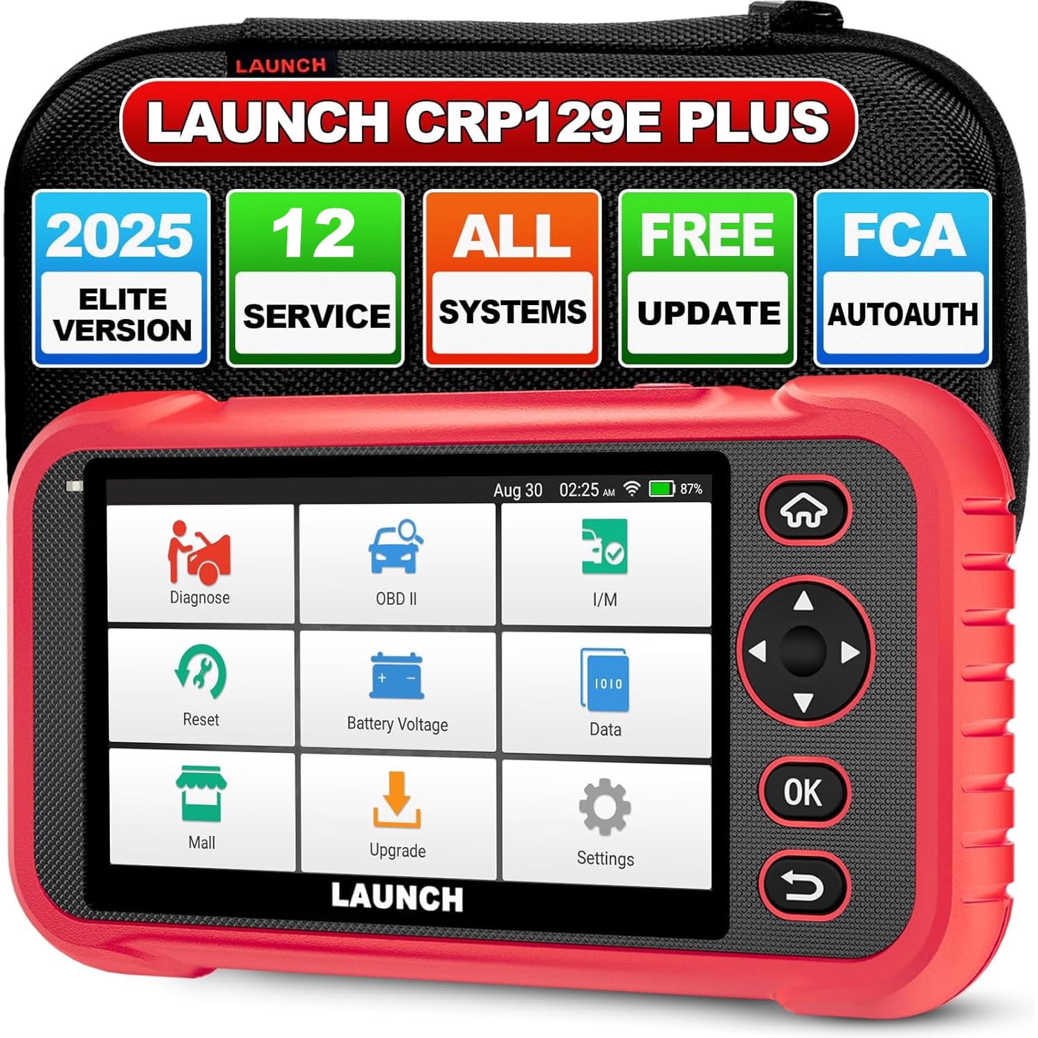 Photo 1 of LAUNCH CRP129E Plus OBD2 Scanner, All-in-ONE Full System Diagnostic Scan Tool, Lifetime Free Update, 12 Reset Oil/TPMS/EPB/SAS/BMS/Throttle Reset, Injector Coding, FCA AutoAuth, Battery Test,Auto VIN