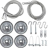 RealPlus Garage Door Cable and Pulley Kit, Including 2 Pairs of Galvanized Aircraft Cables and 4pcs Heavy Duty 3" Pulley Shea