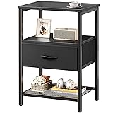 Huuger Night Stand with Fabric Drawer, Side Table
