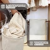 Sea Team Gray Stripe Pattern Laundry Hamper Canvas with PU Handles 17.7 x 13.8 view 7