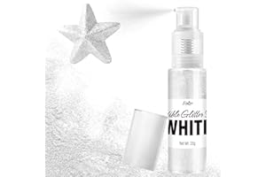 LIMINO Edible Glitter Spray - 22g Edible Luster Dust Metallic Food Grade Glitter for Drinks, Cake Decorating, Baking - Edible Food Coloring Powder Shimmer Glitter for Cocktail, Icing, Candy (White)