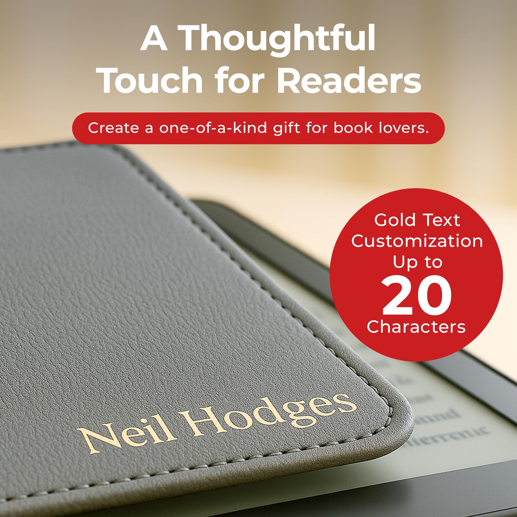 Promot Personalized Vegan Leather Case for Kindle Paperwhite 7